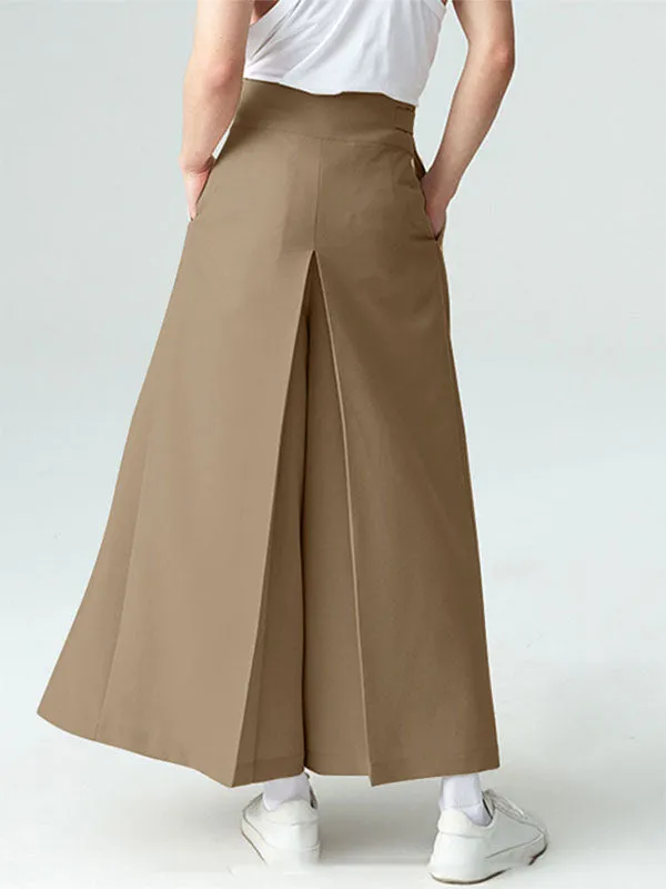 Mens Pleated Wide-leg Loose Skirt Pants SKUI70910