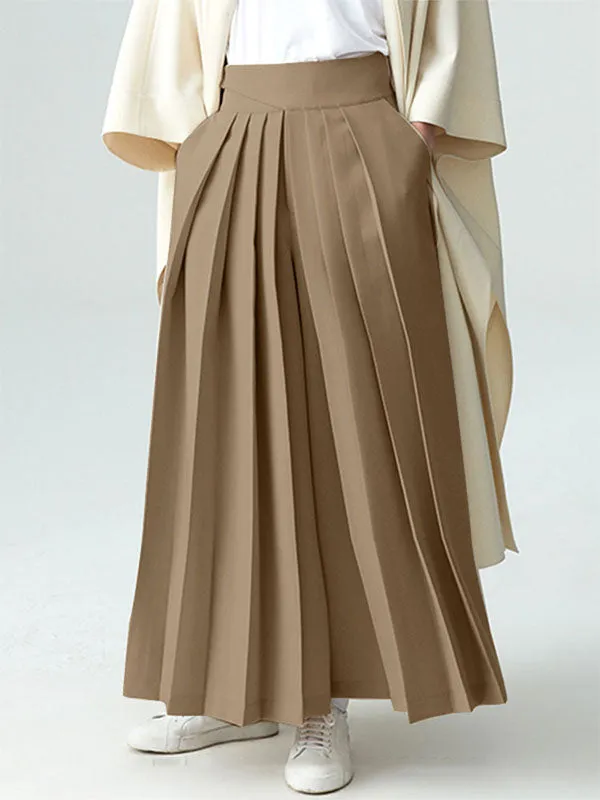 Mens Pleated Wide-leg Loose Skirt Pants SKUI70910