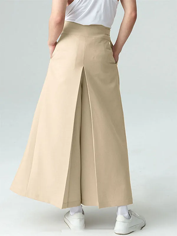 Mens Pleated Wide-leg Loose Skirt Pants SKUI70910