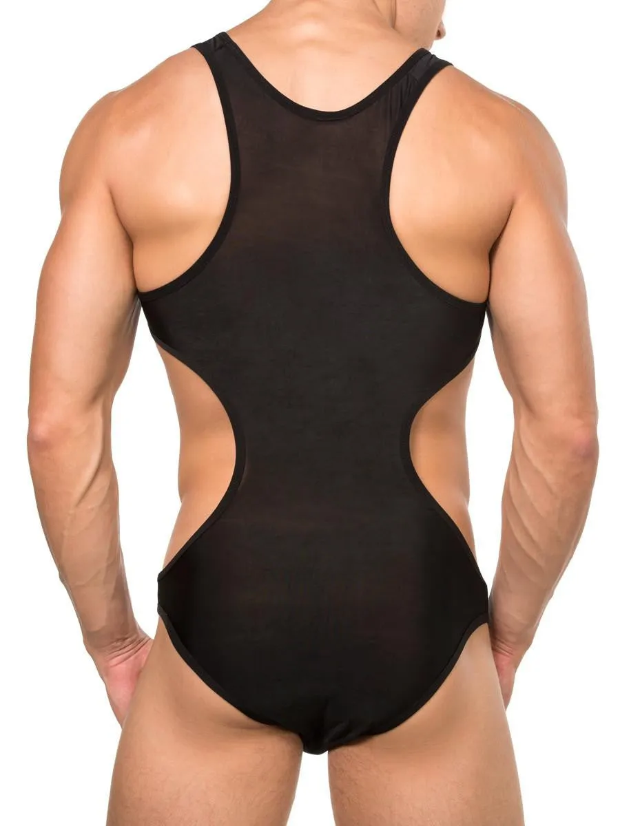 Mesh Cut Bodysuit for Men