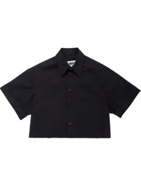 MM6 Maison Margiela   Cotton poplin cropped shirt 