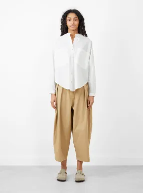 Mock Collar Button Down Off White