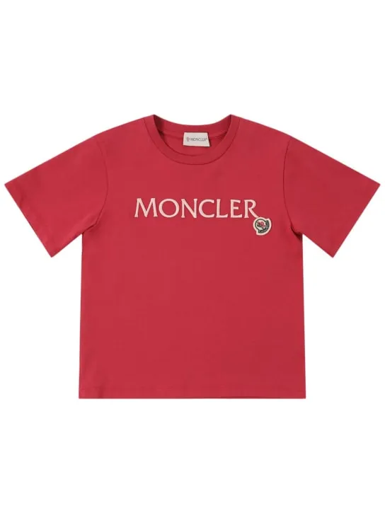 Moncler   Embroidered logo cotton t-shirt 