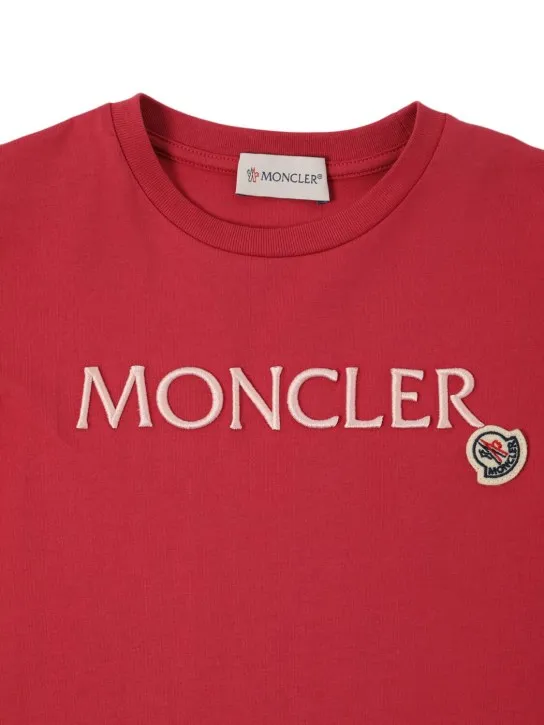 Moncler   Embroidered logo cotton t-shirt 