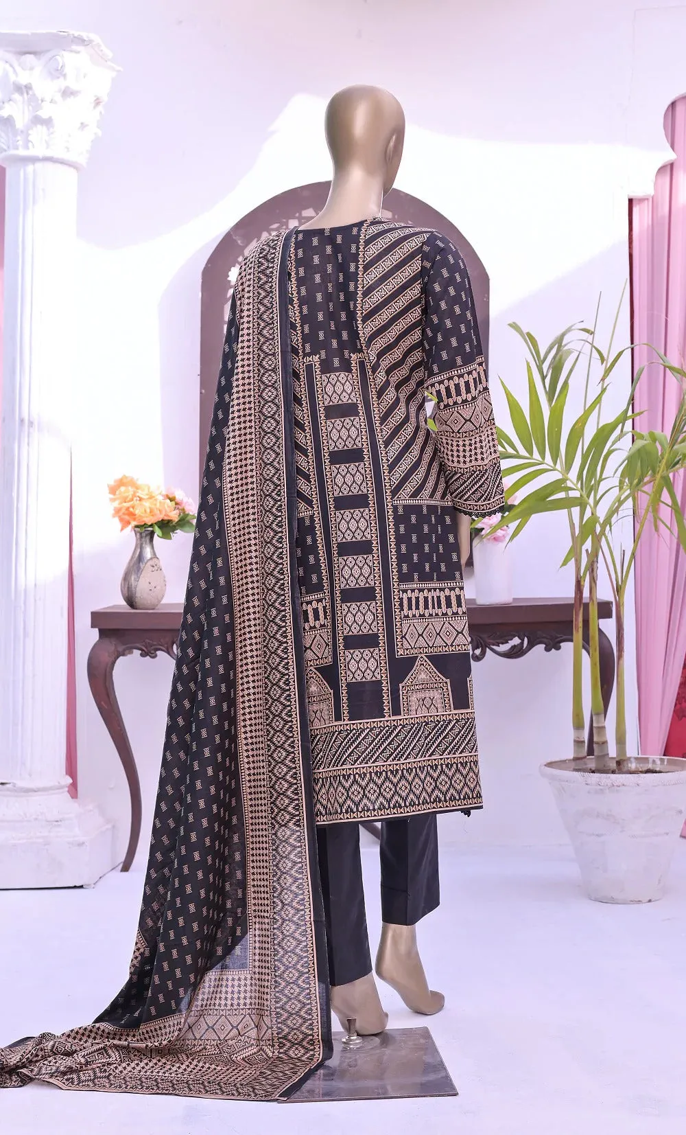 Monochrome by Amna Khadija Unstitched 3 Piece Black & White Lawn Collection'2022-BW-05