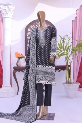 Monochrome by Amna Khadija Unstitched 3 Piece Black & White Lawn Collection'2022-BW-09