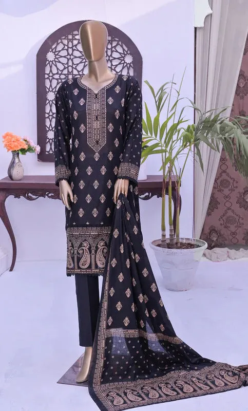 Monochrome by Amna Khadija Unstitched 3 Piece Black & White Lawn Collection'2022-BW-11