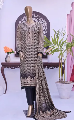 Monochrome by Amna Khadija Unstitched 3 Piece Black & White Lawn Collection'2022-BW-12