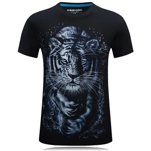 Monochrome Printed Cotton Slim Fit Tees