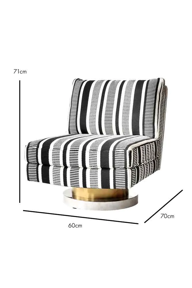 Monochrome Stripe Swivel Chair