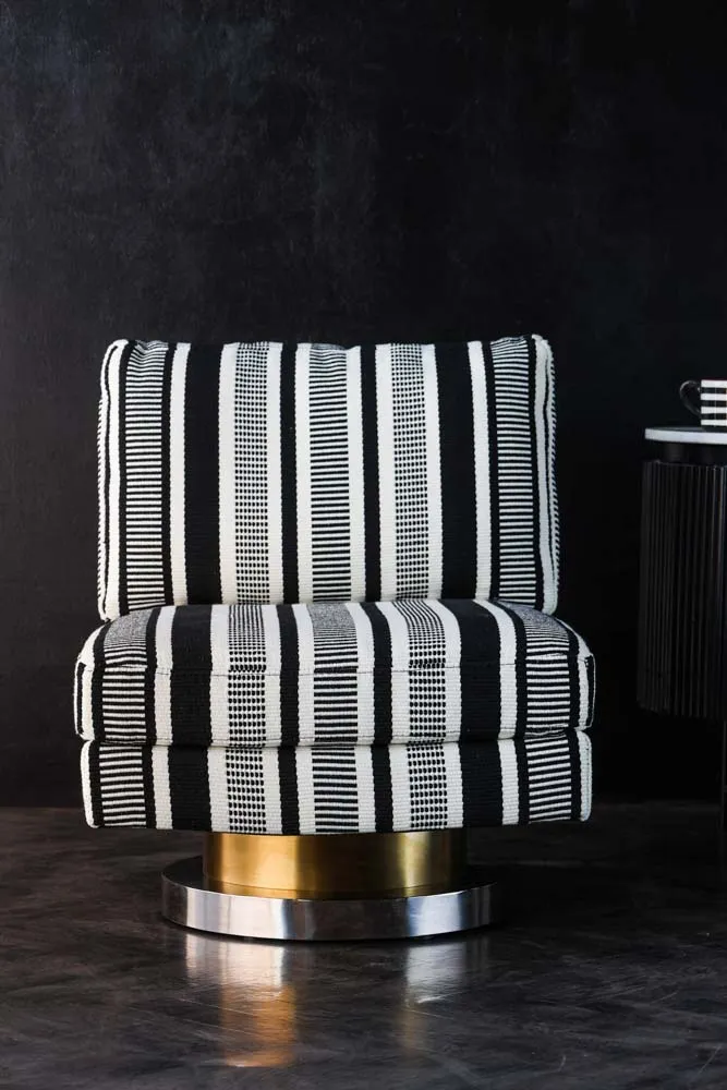 Monochrome Stripe Swivel Chair