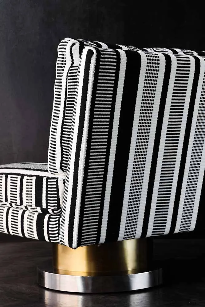 Monochrome Stripe Swivel Chair