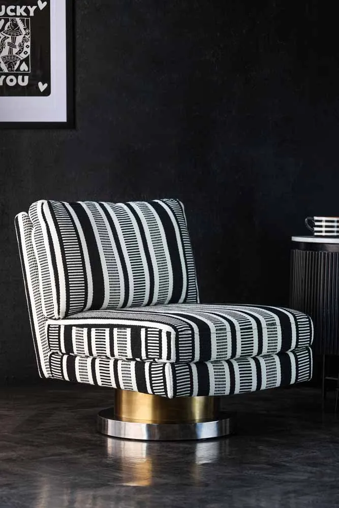 Monochrome Stripe Swivel Chair