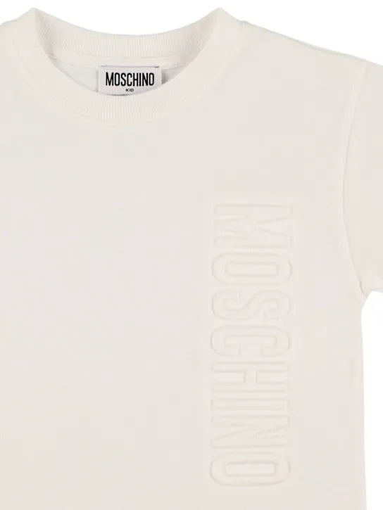 Moschino   Logo embroidery cotton jersey t-shirt 