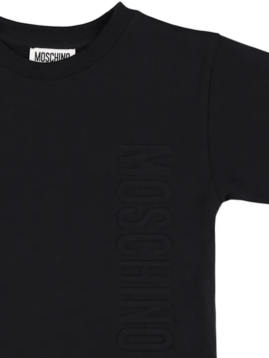 Moschino   Logo embroidery cotton jersey t-shirt 