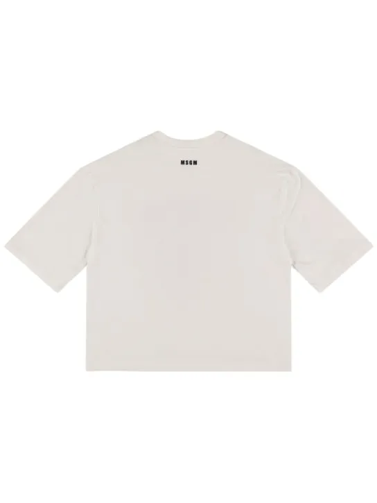 MSGM   Heart printed cotton jersey t-shirt 