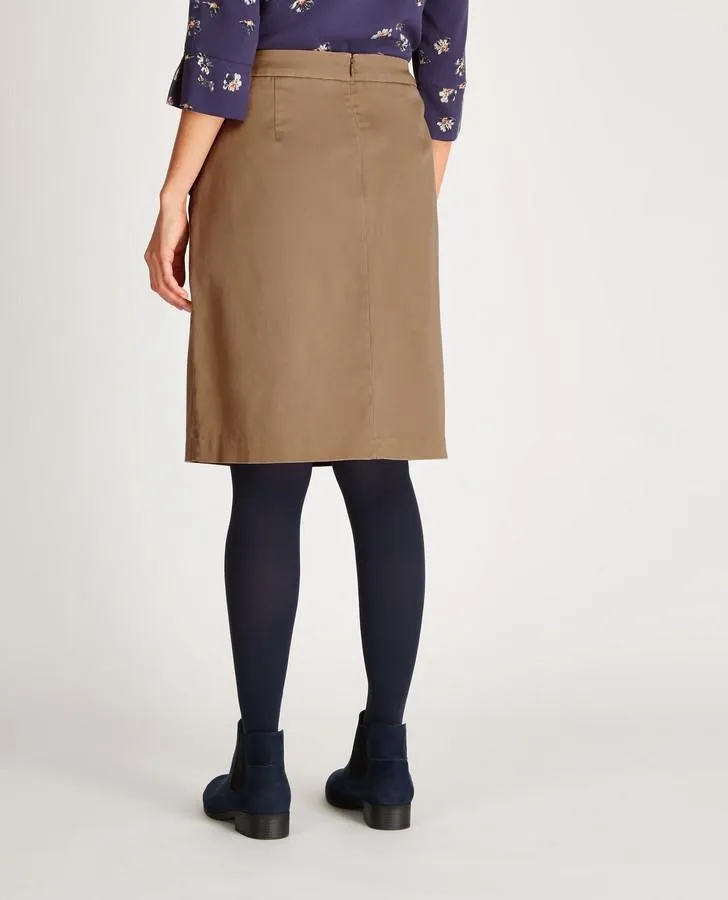 Nutmeg A-Line Button Detail Skirt