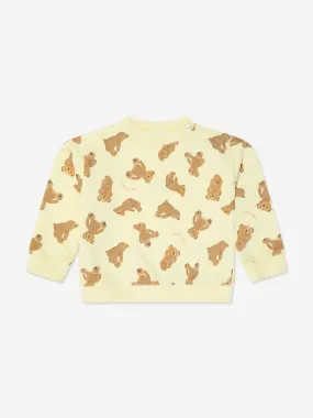 Palm Angels Baby AOP PA Bears Sweatshirt in Yellow