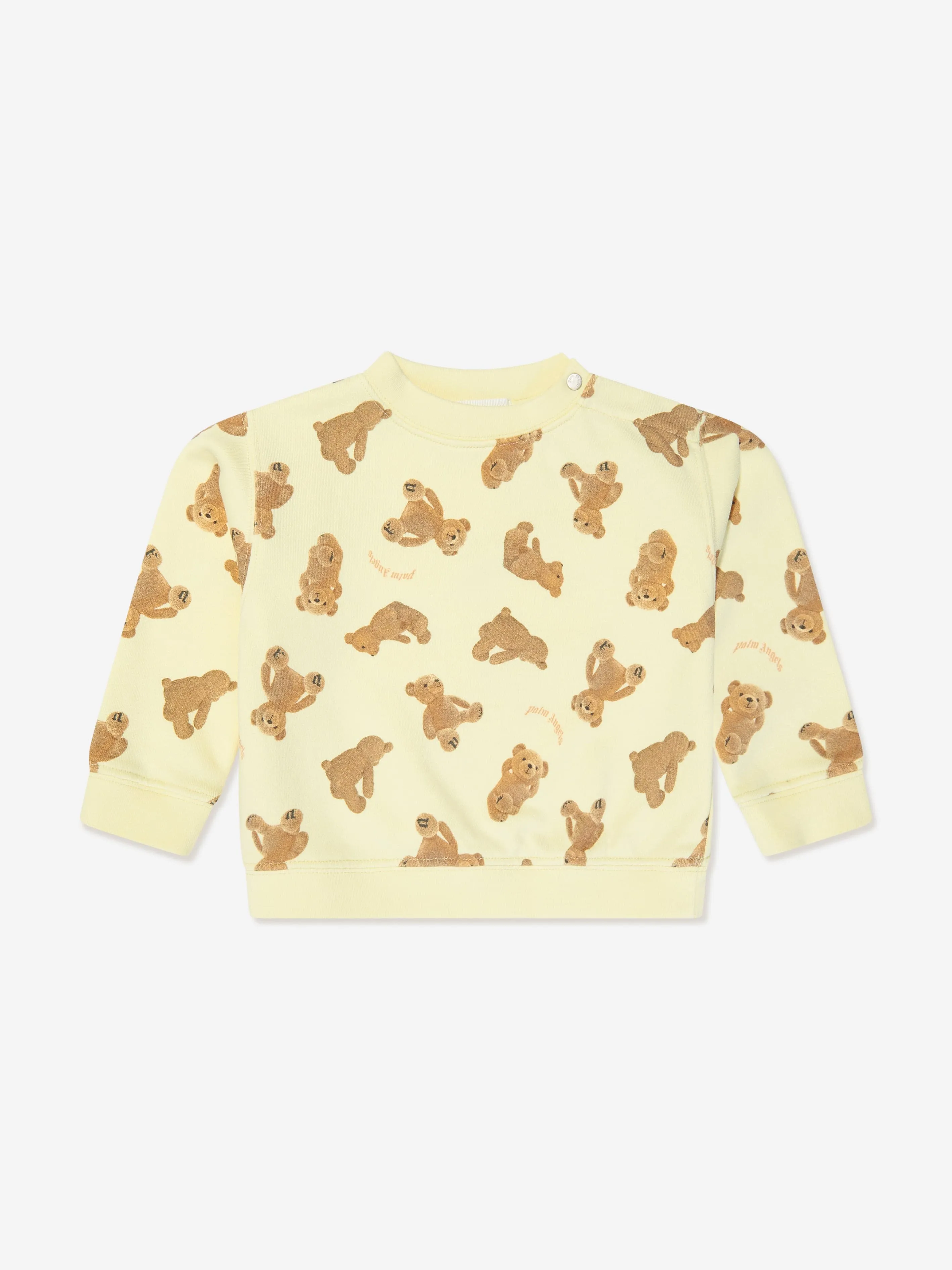 Palm Angels Baby AOP PA Bears Sweatshirt in Yellow