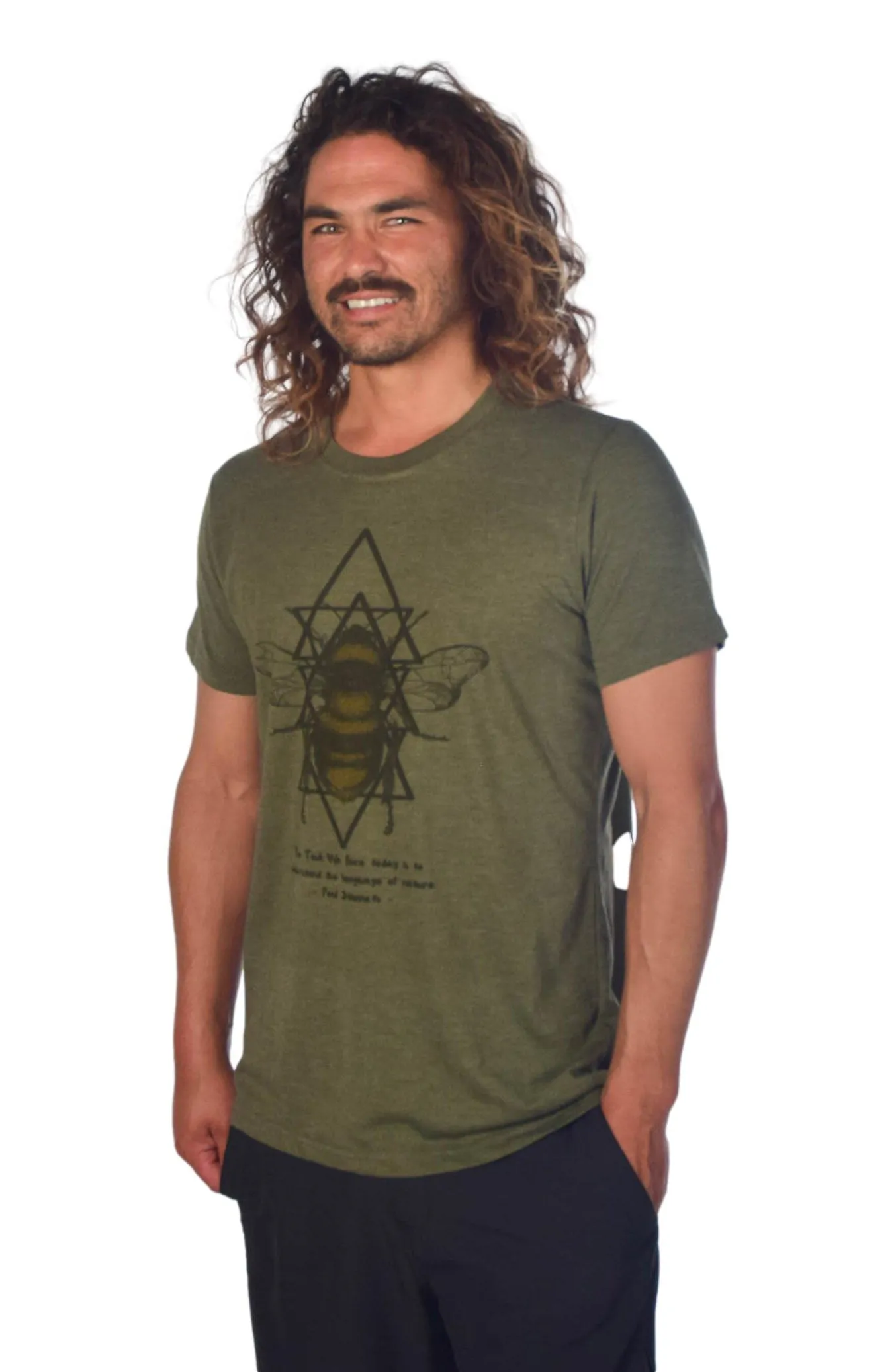 Paul Stamets Inspired Sacred Geometry Bees On Tri Blend Crew Neck Tee