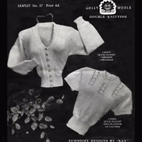 PDF - Vintage 1940s Knitting Pattern, Women's Sweater, Twin Set -  Bust 34"(84.4cm) - Instantly Print at Home