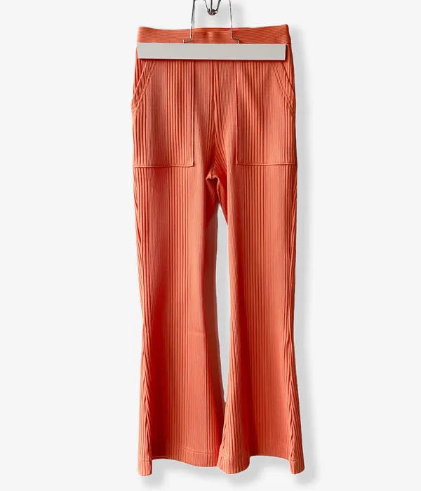 PHEENY/RANDOM RIB FLARED PANTS(ORANGE)