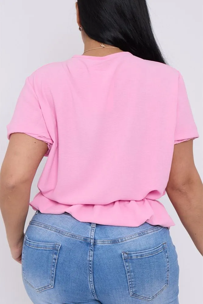 Plain Elasticated Hem Top