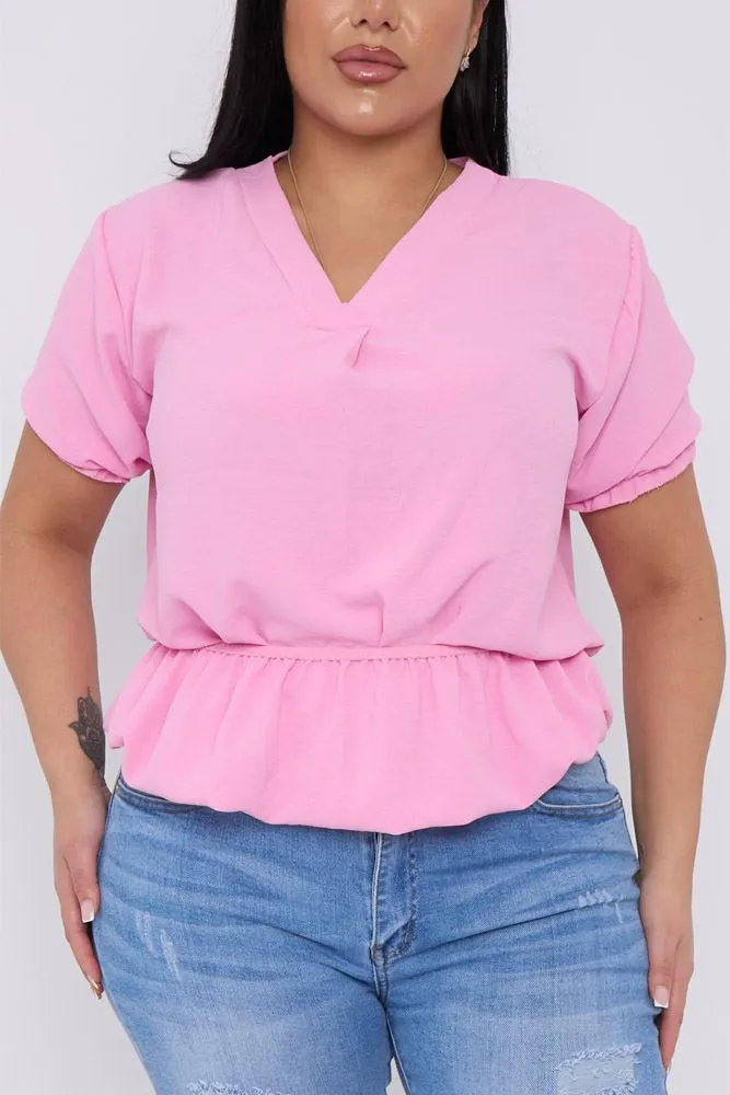 Plain Elasticated Hem Top