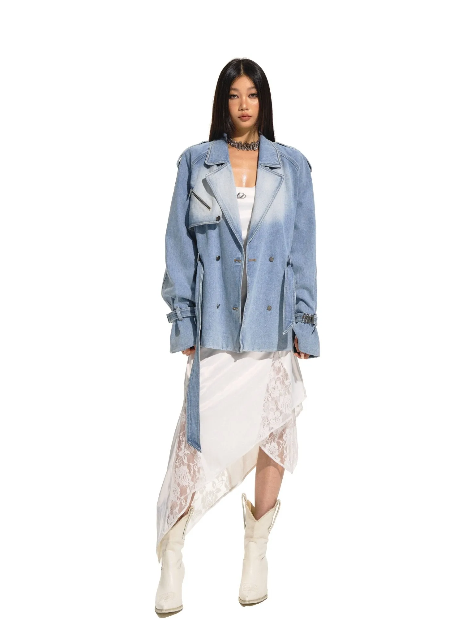 Planetary Denim Trench Coat