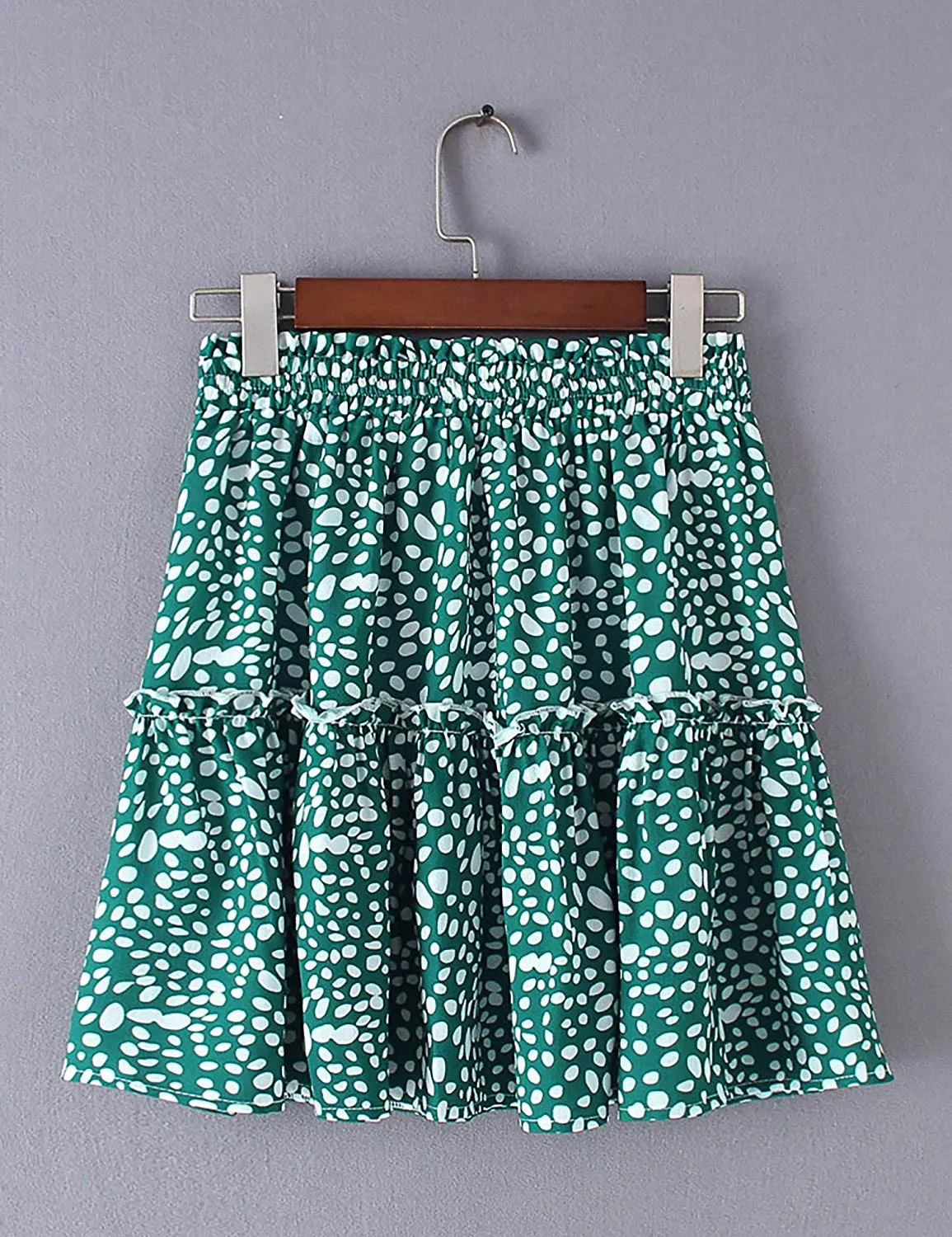 Pleated Polka Dot Mini Skirt