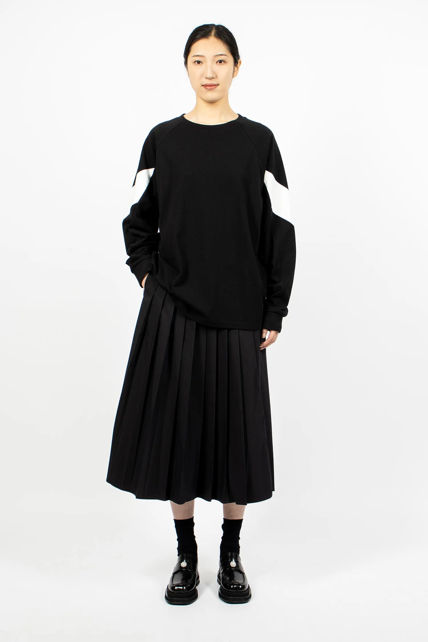 Pleated Wrap Skirt Black