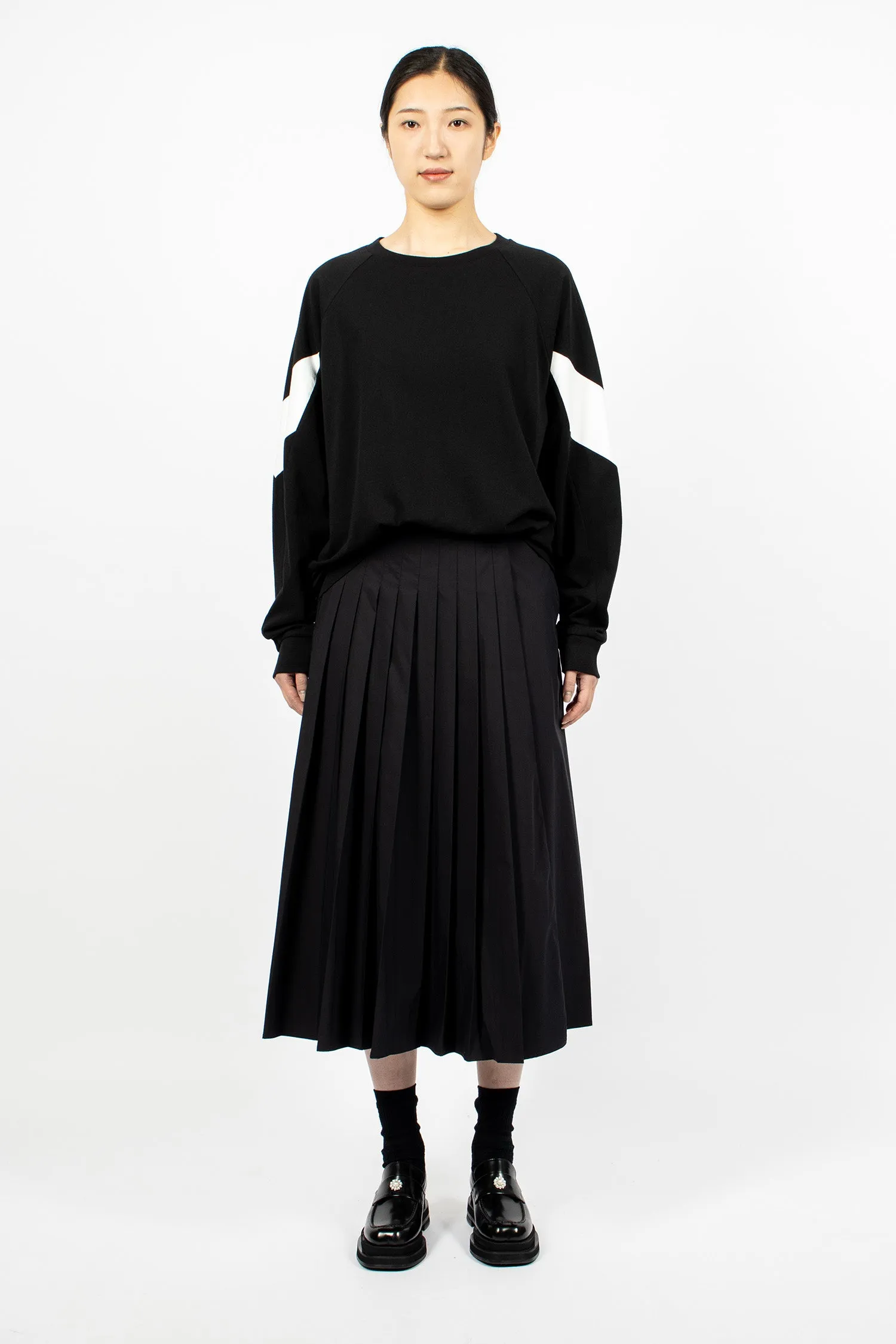 Pleated Wrap Skirt Black