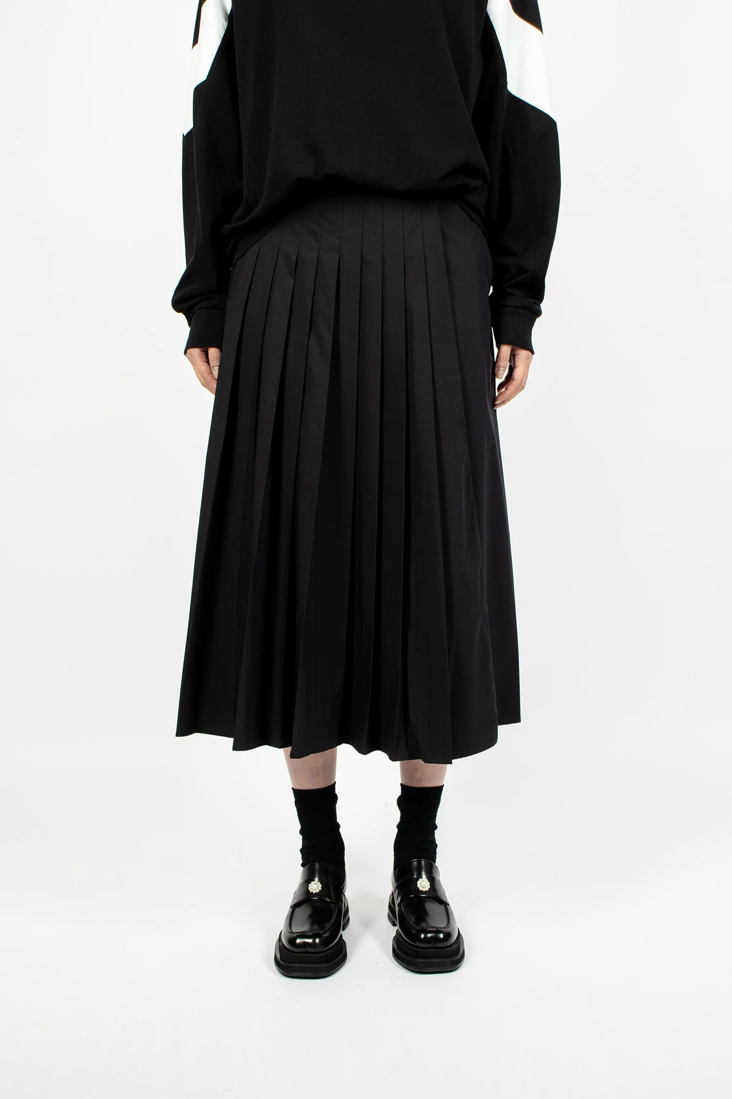 Pleated Wrap Skirt Black