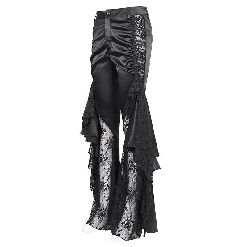 PT241 Gathered flared trousers with side seams