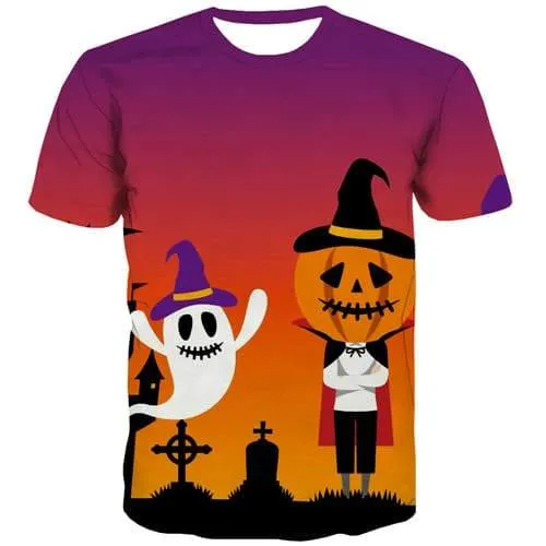 Pumpkin T shirts Men Halloween T-shirts Graphic Cosplay Tshirts Novelty Funny Tshirt Printed Harajuku Shirt Print Short Sleeve