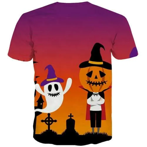 Pumpkin T shirts Men Halloween T-shirts Graphic Cosplay Tshirts Novelty Funny Tshirt Printed Harajuku Shirt Print Short Sleeve