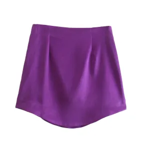 Purple Glossy Mini Skirt - girl season boutique