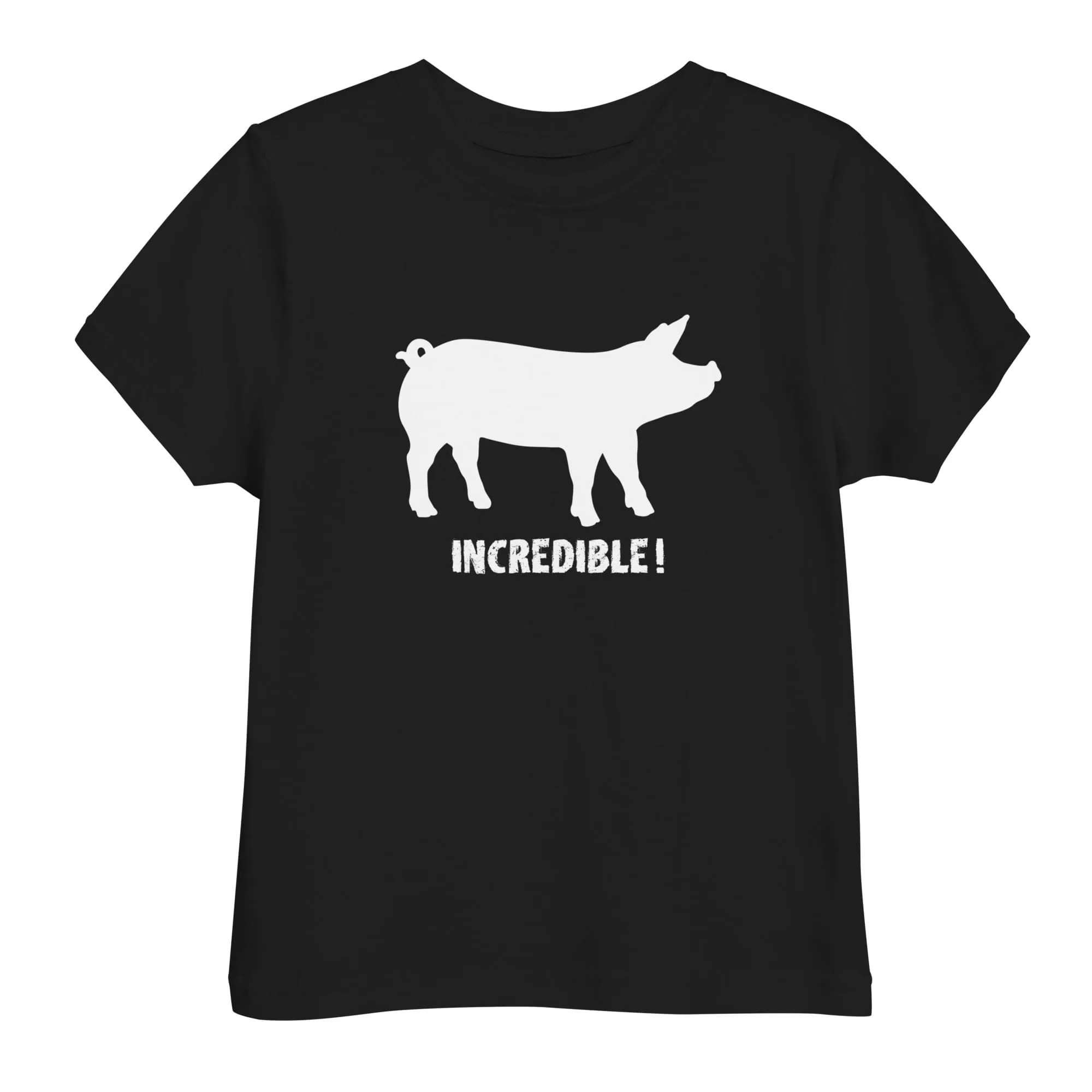 "Pigs Are Incredible" Pig T-Shirt for Toddlers (White Print)