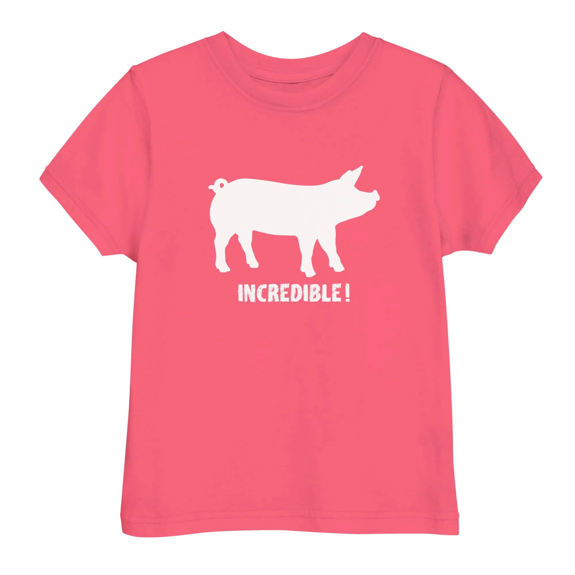 "Pigs Are Incredible" Pig T-Shirt for Toddlers (White Print)