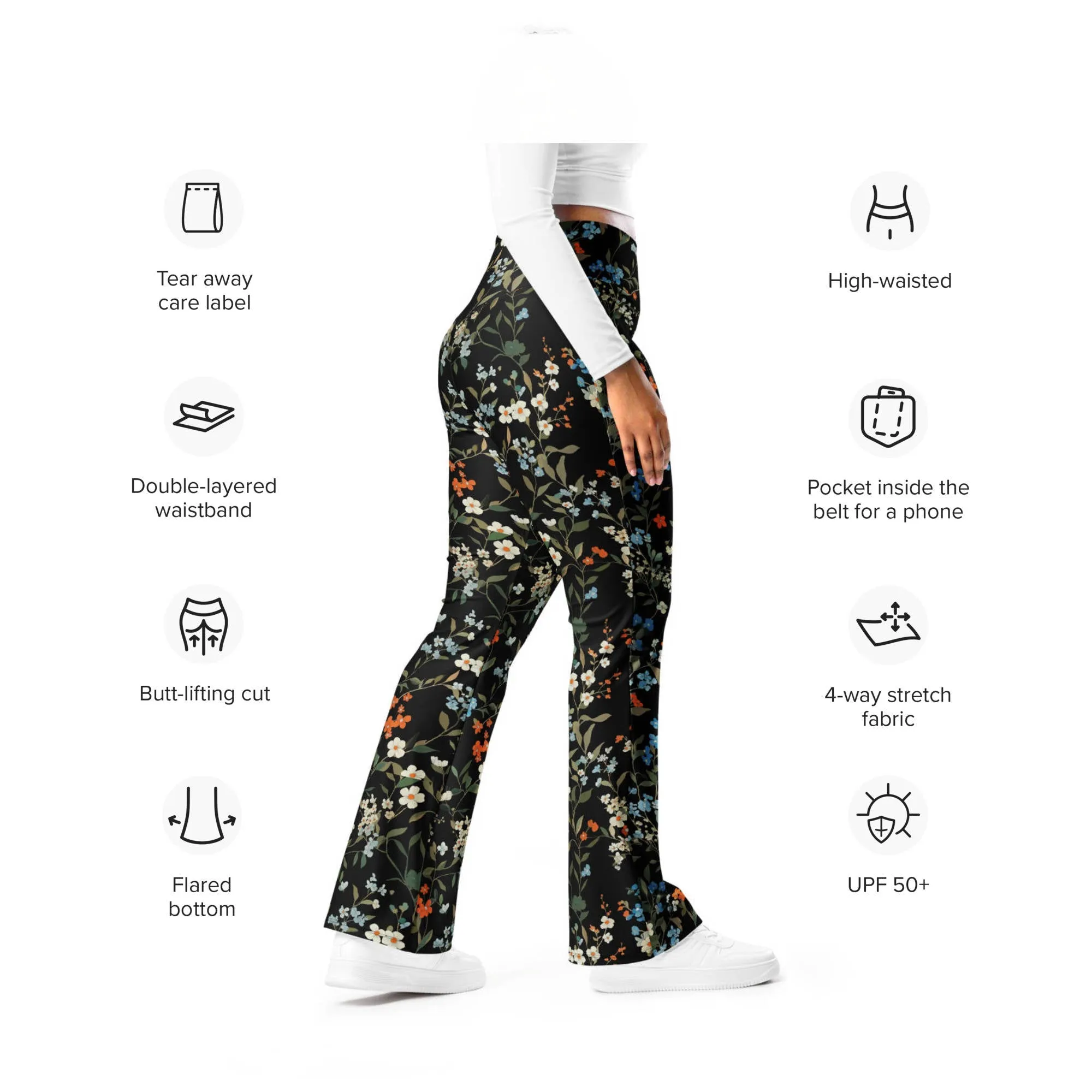 Recycled Flare leggings - Groovy Garden