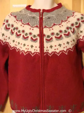 Red Nordic Style Festive Christmas Sweater