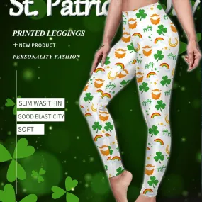 Saint Patrick's Day Costume Digital Printed With Hip Lifting Fitness Leggings