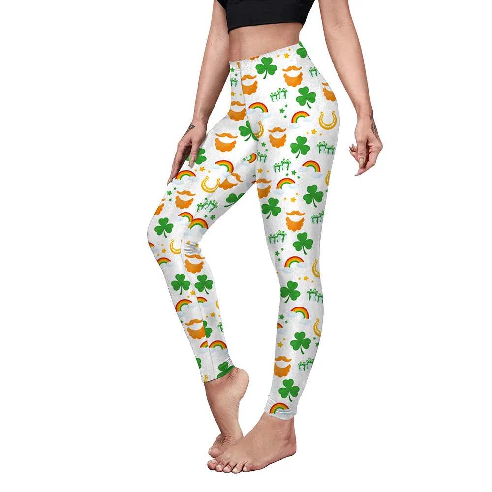 Saint Patrick's Day Costume Digital Printed With Hip Lifting Fitness Leggings