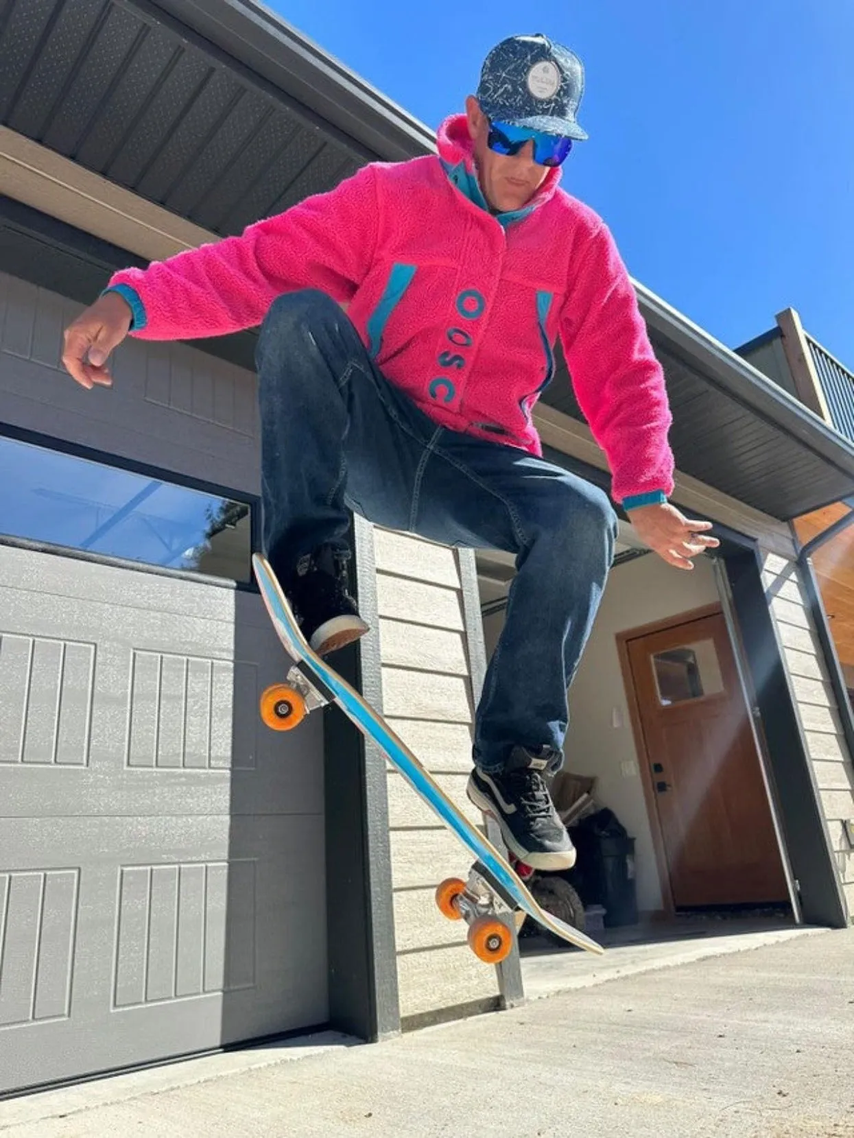 Sherpa Fleece Jacket Pink / Blue - Men's