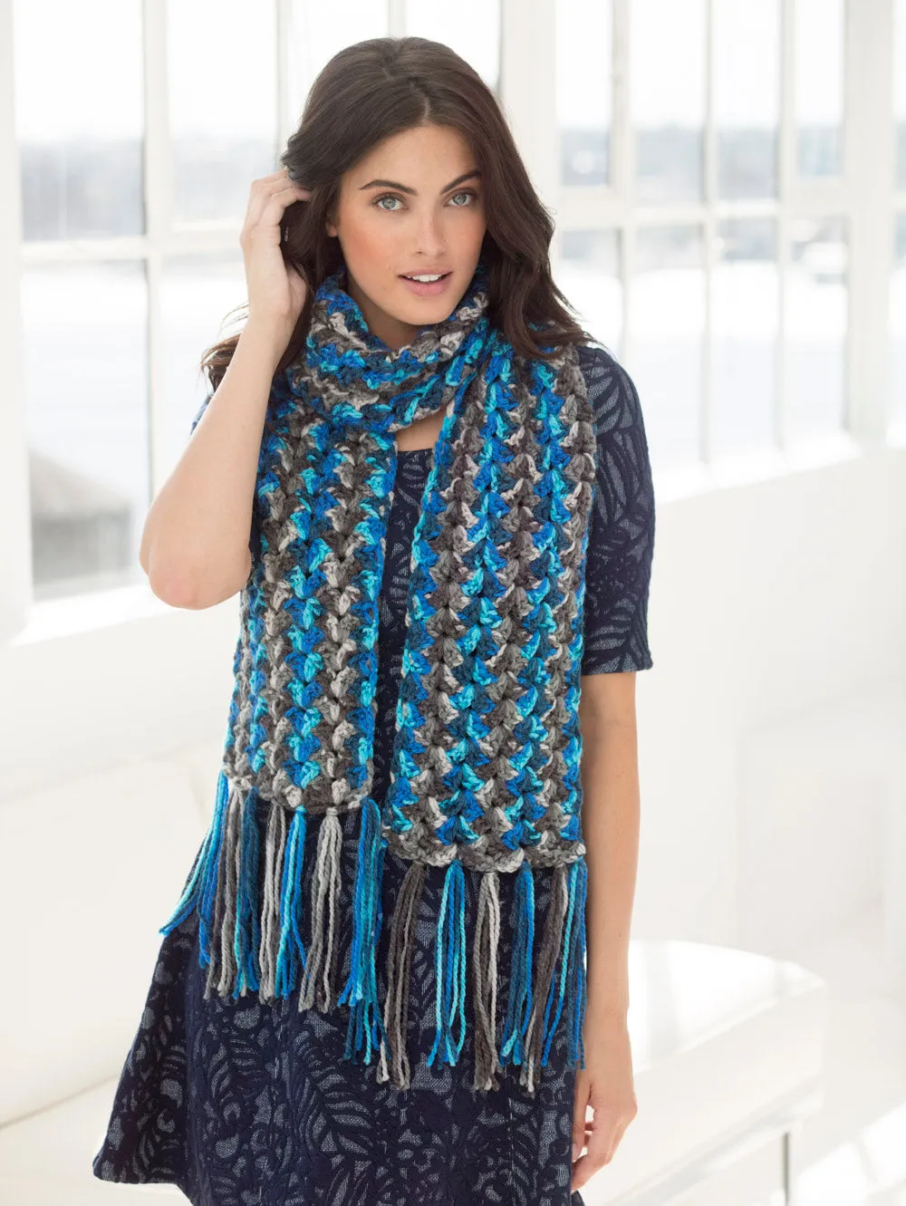 Shoreline Striped Scarf (Crochet)