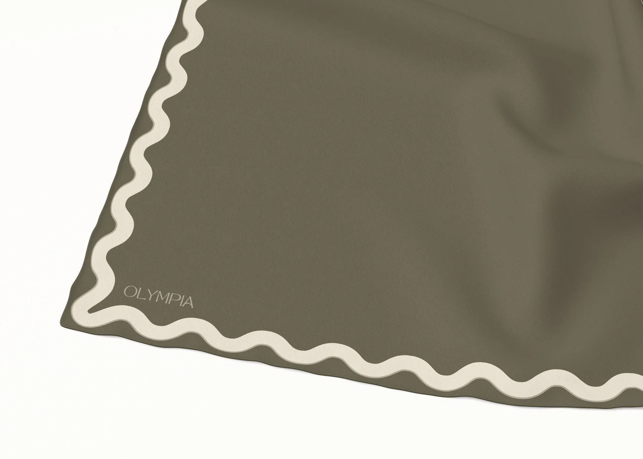 Sophie Olive Night Silk Cotton Scarf - 54x54cm