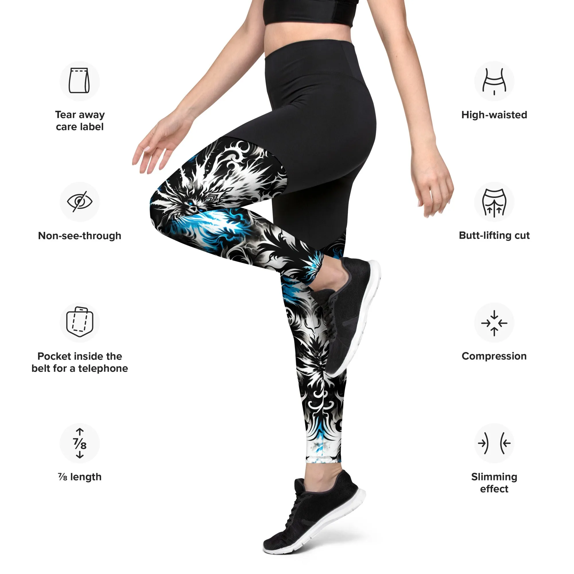 Sports Leggings Ghostly Glimmer