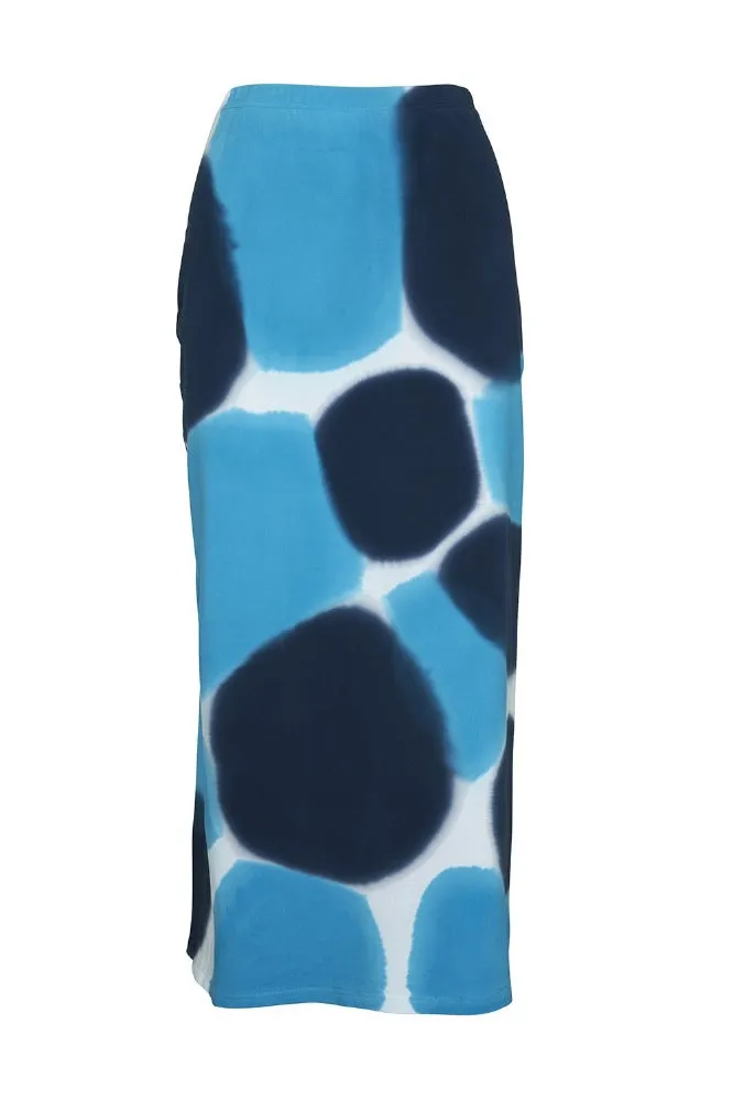 Stam Pencil Skirt Navy/Turquoise Blue