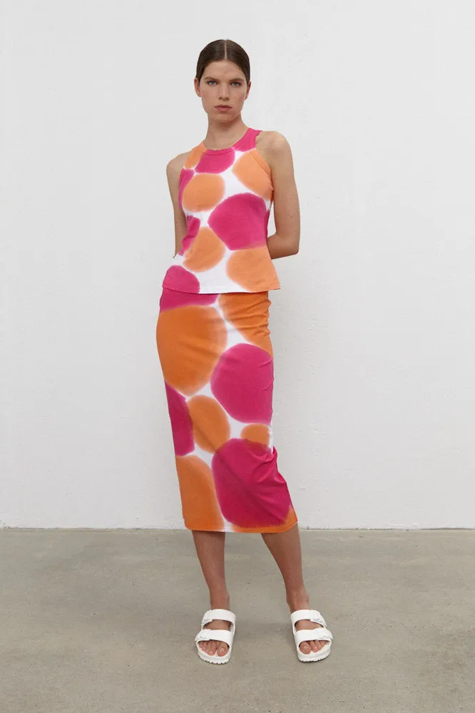 Stam Pencil Skirt Orange/Hot Pink