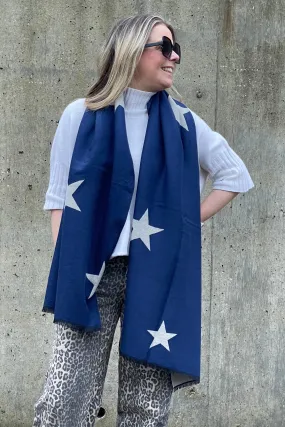 Star Blanket Scarf | Navy